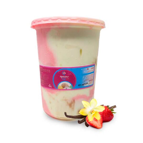 Helado CID 1L (rizado de fresa y vainilla)