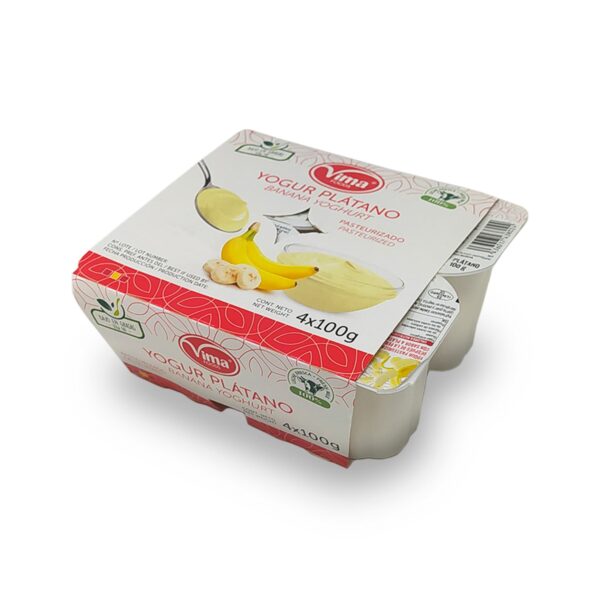 Yogurt vasitos VIMA plátano 4u x 100g